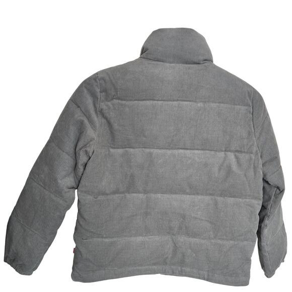 New Levi's Women's Corduroy Mint Green Stand Collar Puffer Zip up Jacket Medium - Picture 4 of 16